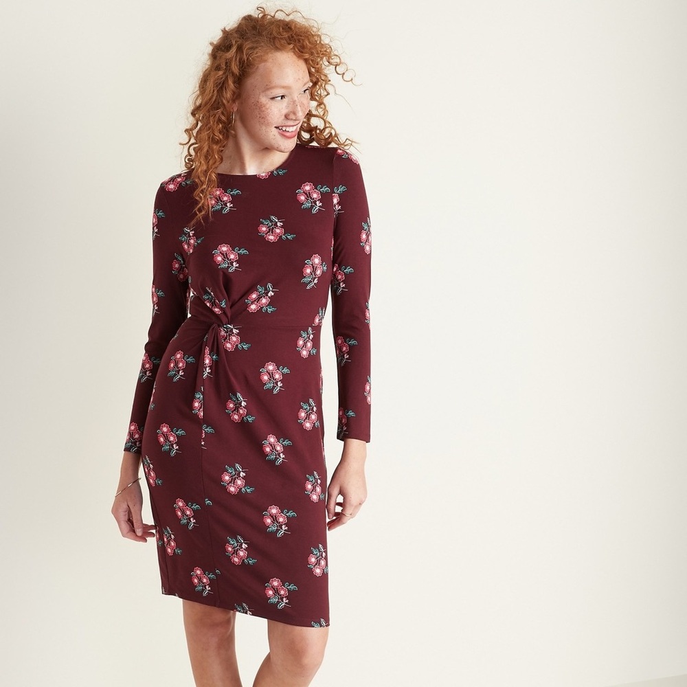 Old Navy Maroon Floral Dress